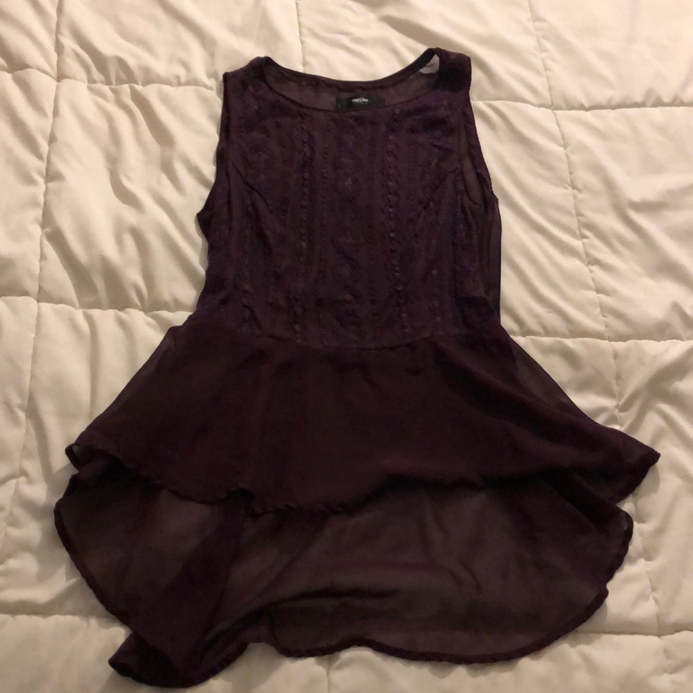 High-Low Sheer Back and Bottom Blouse